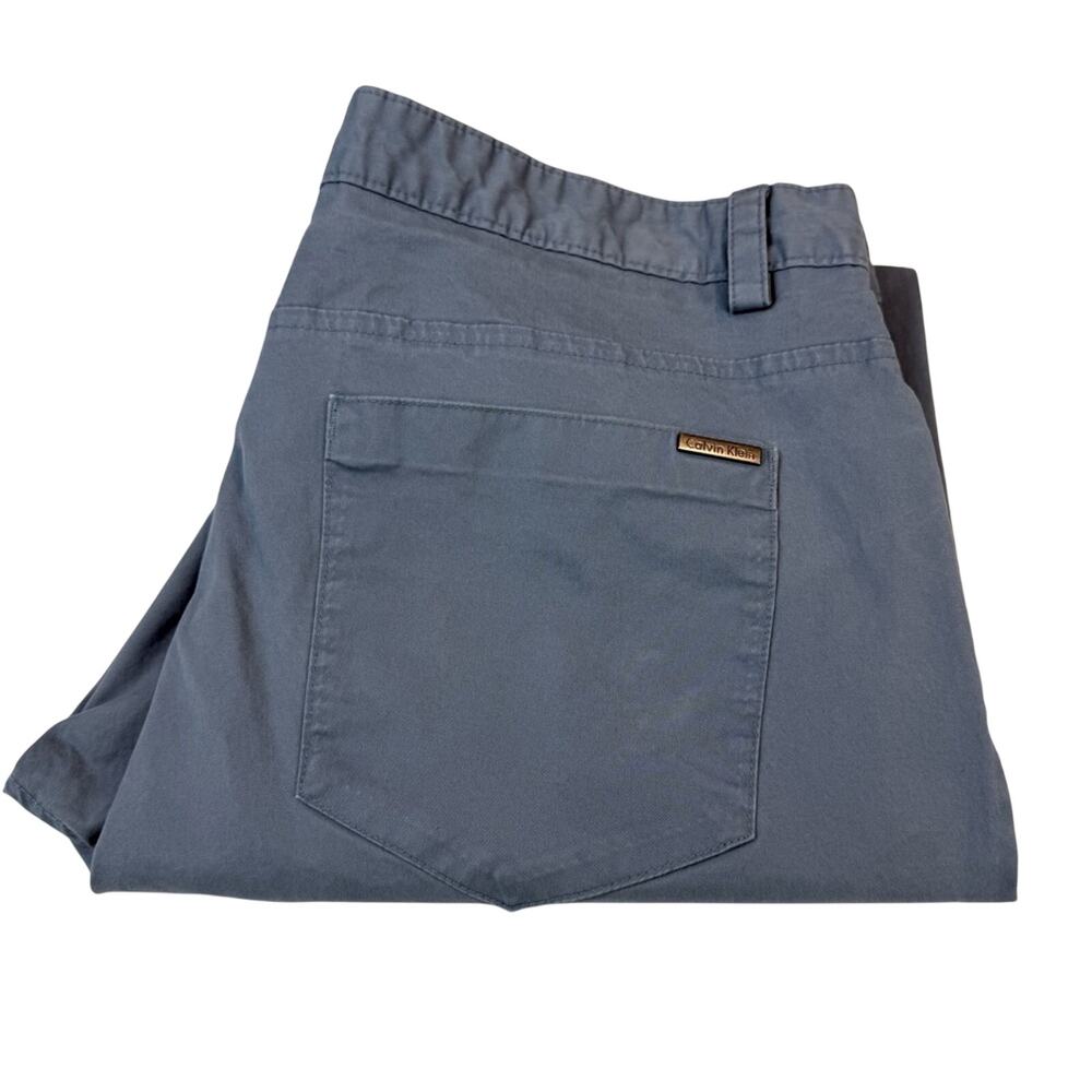 Calvin Klein Slim Fit Coupe Cintree Blue Gray Flat Front Chinos